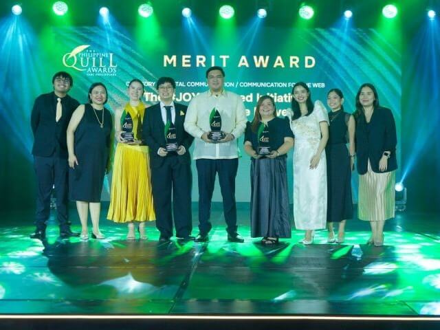 Jollibee&rsquo;s Gaby Reyes, brand manager, burgers; Kyle Tabagan, assistant brand manager, digital commerce & loyalty; Jeio Sabado, digital content & community officer; RJ Rodillo, digital communications & public relations head; and Kristine Barbosa, assistant brand manager, noodles & kids.| Contributed photo