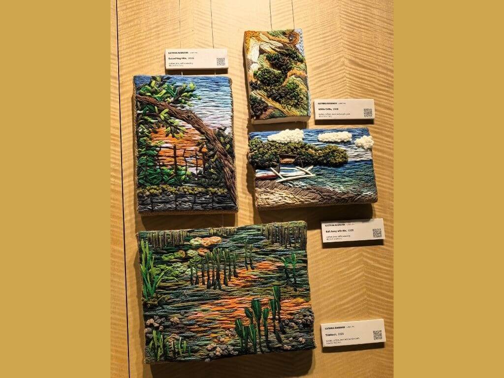 Katrina Raimann's "Bakod nag villa" (top, left), "White cliffs", "Sail away with me" and "Trimbach" | Photo by Vanessa Hidalgo 