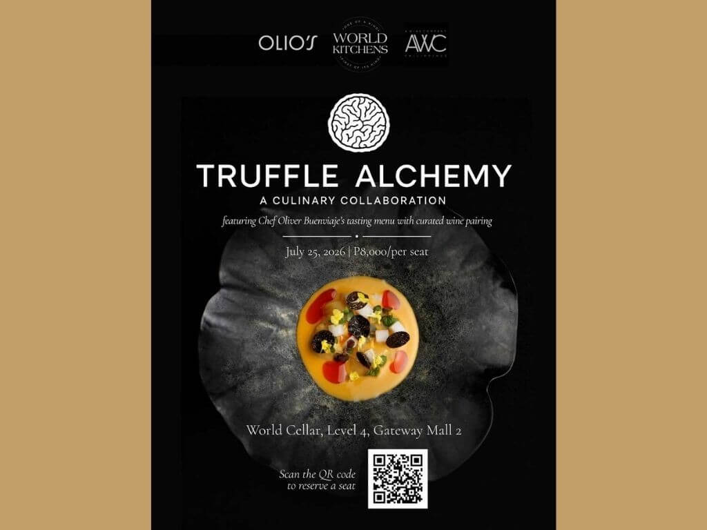 &nbsp;With Australian truffles at their peak during their June to August harvest season, Filipino-Australian Chef Oliver &ldquo;Oli&rdquo; Buenviaje has created an indulgent truffles and caviar menu for a special first-of-its-kind, one-day-only wine dinner, Truffle Alchemy, taking place on July 25 at World Cellar in Gateway Mall 2, Araneta City. | Contributed photo